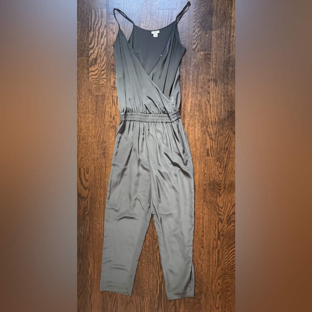 J. Crew Wrap-Front Jumpsuit Romper Gray